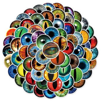 80 dalių akių grafiti lipdukai, kūrybingos asmenybės nišos vyzdžio rašto dekoratyviniai lipdukai, „pasidaryk pats“ riedlenčių telefono dėklas