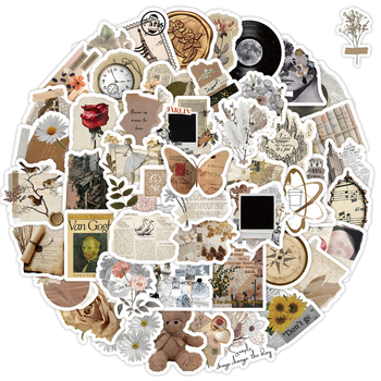 100 tükki räbaldunud ajalehe kirjanduslikke retro grafiti kleebiseid veekruus märkmik märkmik veekruus veekindlad grafiti kleebised