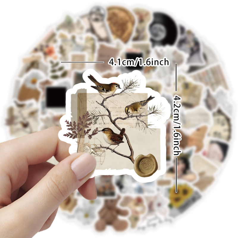 100 tükki räbaldunud ajalehe kirjanduslikke retro grafiti kleebiseid veekruus märkmik märkmik veekruus veekindlad grafiti kleebised