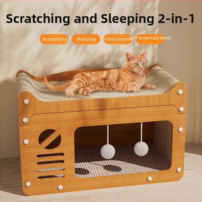 Котешко гнездо, Дъска за драскане за котки, Интегриран затворен картон, Сменяем котешки нокът, Къщичка за котки, Легло за котенца, Диван, Подходящ за изключително голям размер