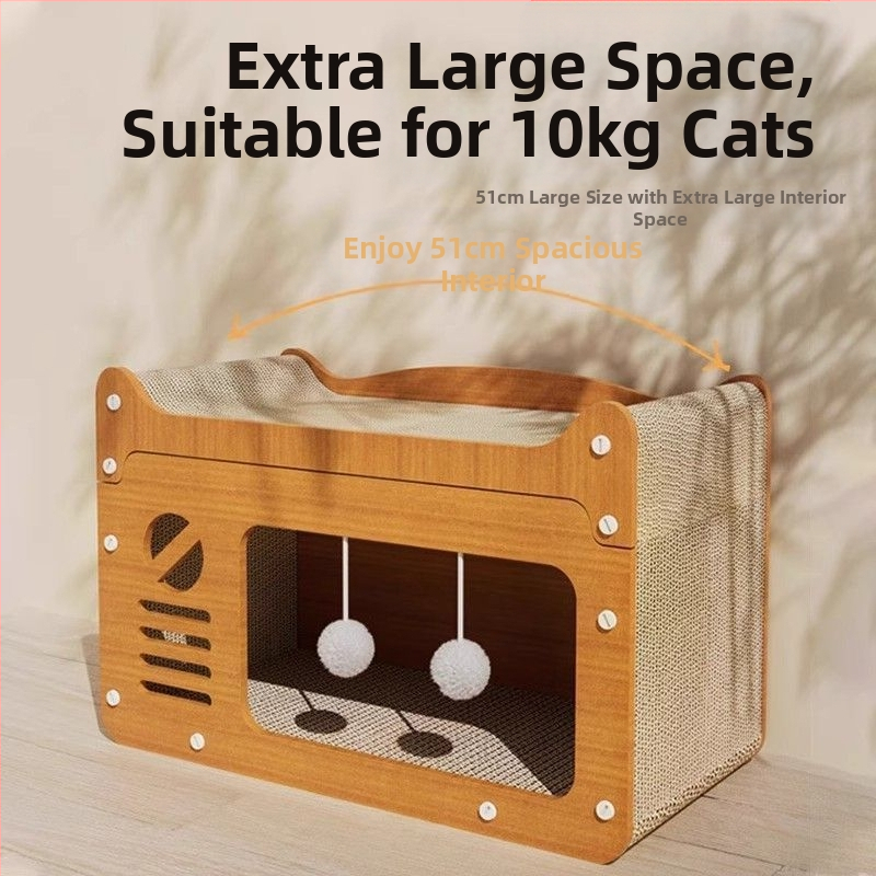 Котешко гнездо, Дъска за драскане за котки, Интегриран затворен картон, Сменяем котешки нокът, Къщичка за котки, Легло за котенца, Диван, Подходящ за изключително голям размер