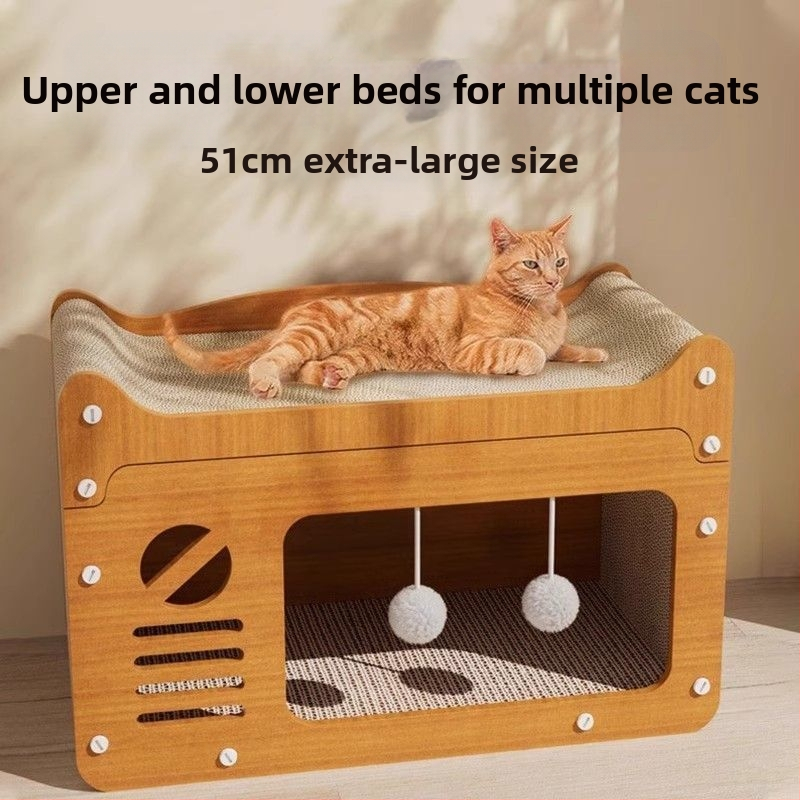 Котешко гнездо, Дъска за драскане за котки, Интегриран затворен картон, Сменяем котешки нокът, Къщичка за котки, Легло за котенца, Диван, Подходящ за изключително голям размер