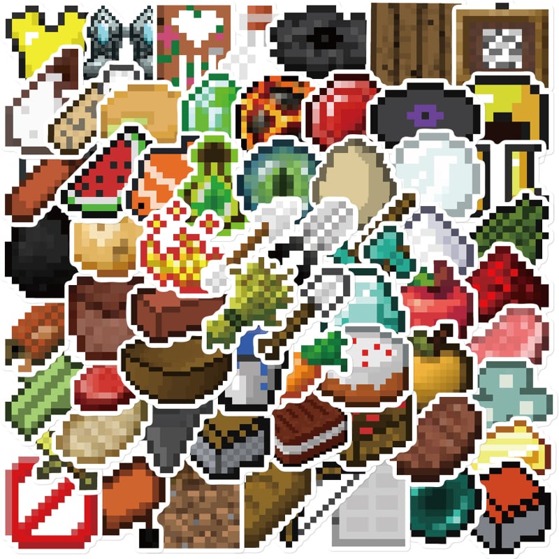 70 de autocolante pentru jocuri de aventură, Pixel Wind Tools, obiecte mici, decorațiuni creative cu graffiti, coajă de telefon mobil, autocolante pentru cont de mână