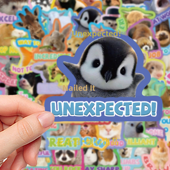 50 looma preemiakleebist, armsad lõbusad väikeloomad, ingliskeelsete fraaside kleebised, isetehtud käsiraamat, märkmik, kirjatarbed