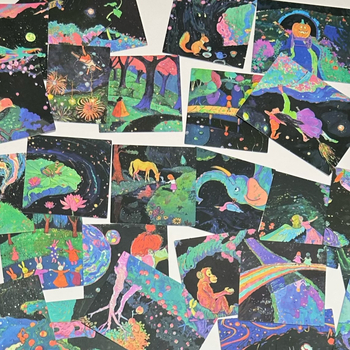 50 unistuste muinasjutu graffiti kleebist, dekoratiivsed kohvrid, märkmikud, kitarrid, veekindlad väikesed kleebised, piiriülene hulgimüük