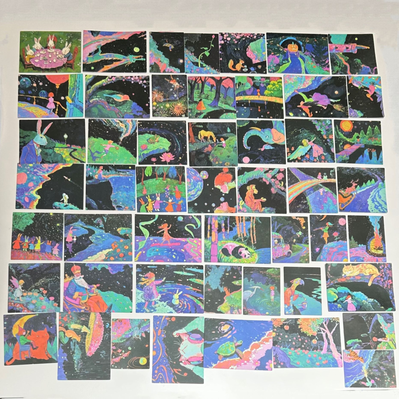 50 unistuste muinasjutu graffiti kleebist, dekoratiivsed kohvrid, märkmikud, kitarrid, veekindlad väikesed kleebised, piiriülene hulgimüük