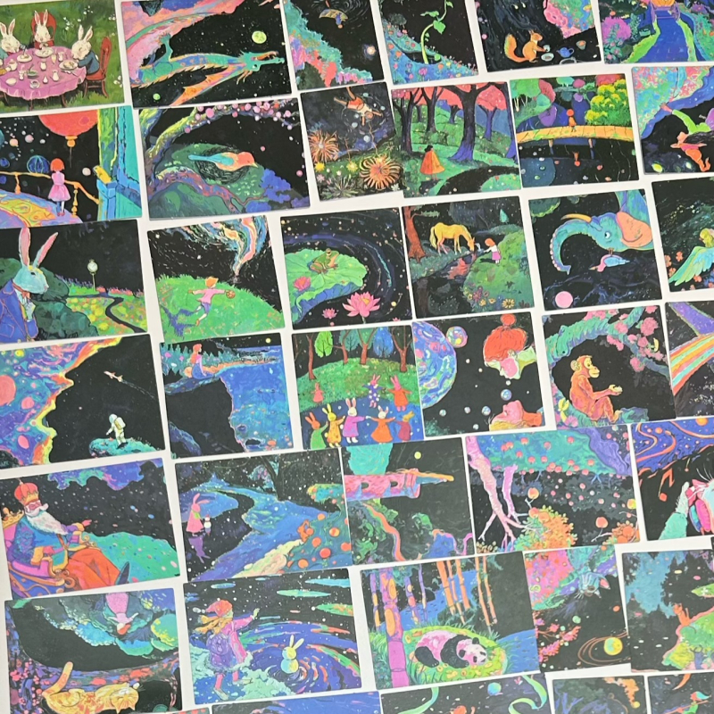 50 unistuste muinasjutu graffiti kleebist, dekoratiivsed kohvrid, märkmikud, kitarrid, veekindlad väikesed kleebised, piiriülene hulgimüük