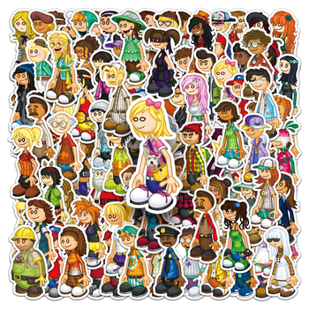 100 mänguga issi hamburgeripoe koomiksitegelase veekindla dekoratiivse mobiiltelefoniümbrise märkmikukleebise hulgimüük