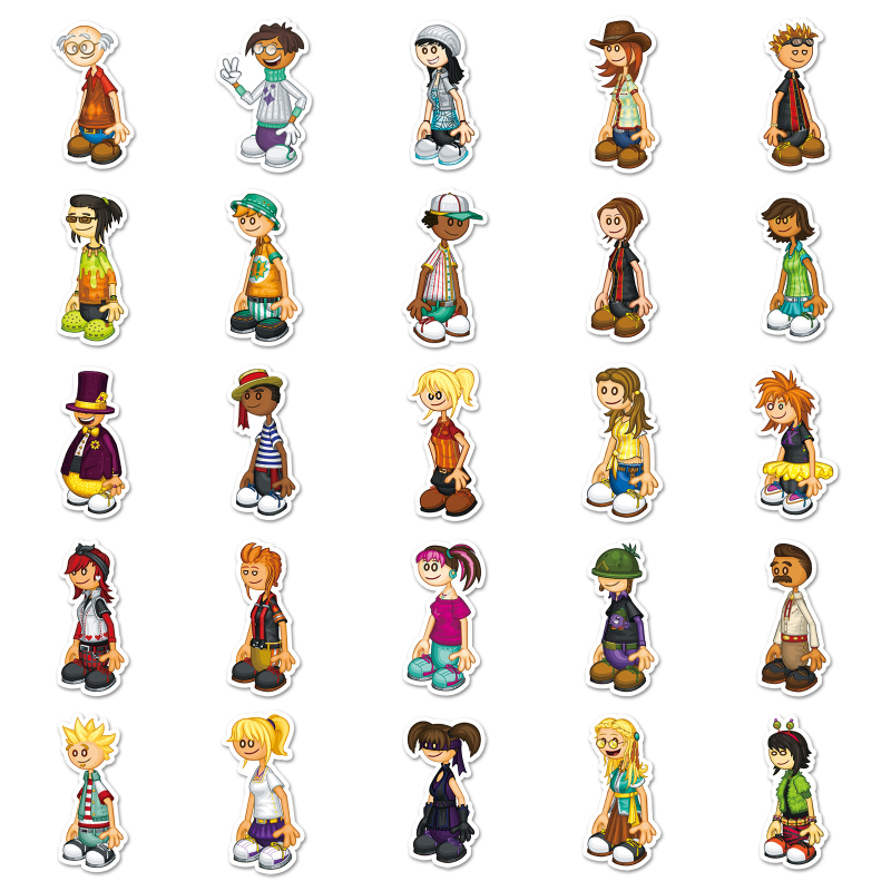 100 mänguga issi hamburgeripoe koomiksitegelase veekindla dekoratiivse mobiiltelefoniümbrise märkmikukleebise hulgimüük