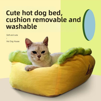Hot dog kennel Hálópiros személyre szabott hamburger banán macskafészek kutya alvószőnyeg beltéri őszi és téli mélyalvás kennel