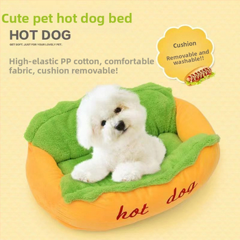 Hot dog kennel Hálópiros személyre szabott hamburger banán macskafészek kutya alvószőnyeg beltéri őszi és téli mélyalvás kennel