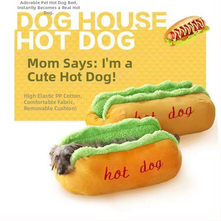 Hotdog búda Net červená personalizovaná hamburger banánové mačacie hniezdo psia spacia podložka vnútorná jeseň a zima hlboký spánok búda