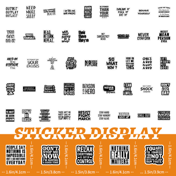 100 fekete szöveges matrica, kreatív, dekoratív jegyzetfüzet, írószer, kézi fiók, barkácsolás, vízálló matricák nagykereskedelemben