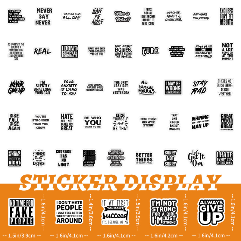 100 fekete szöveges matrica, kreatív, dekoratív jegyzetfüzet, írószer, kézi fiók, barkácsolás, vízálló matricák nagykereskedelemben