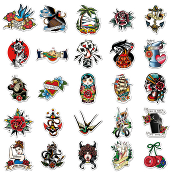 50 hüvelykes stílusú személyiség tetoválásmintás graffiti matricák laptop poggyász robogó dekoratív matricák