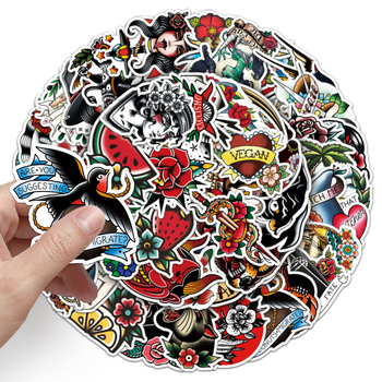 50 hüvelykes stílusú személyiség tetoválásmintás graffiti matricák laptop poggyász robogó dekoratív matricák