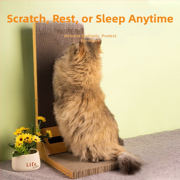 L alakú macskakaparódeszka, függőleges macskakaparóoszlop, kopásálló és nem hullik, hullámpapír, karcálló macskajáték, kistestű macska mászóka