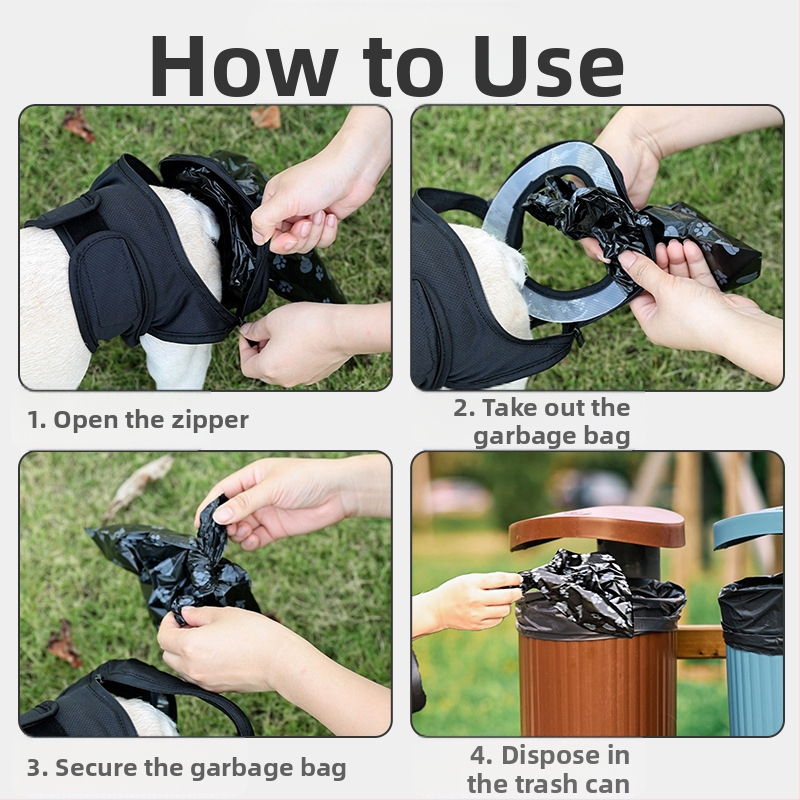 Панталони за домашни любимци Универсални панталони за кучета, които могат да се перат, за кучета и котки, преносими торбички за събиране на домашни екскременти