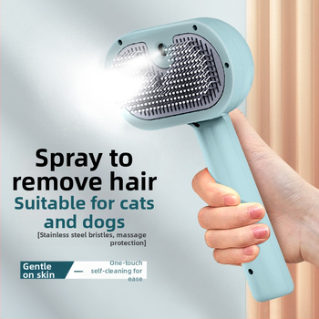 Гребен за домашни любимци със спрей Гребен за котки Гребен за кучета Гребен за домашни любимци Гребен за обезкосмяване с един бутон, който се носи по течението Консумативи за домашни любимци
