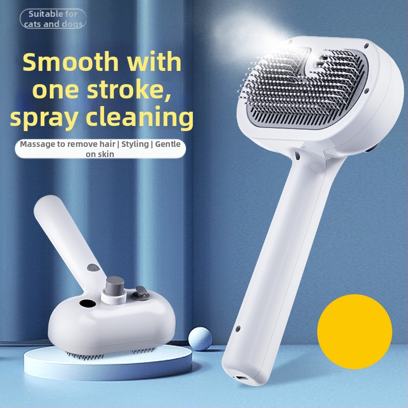 Гребен за домашни любимци със спрей Гребен за котки Гребен за кучета Гребен за домашни любимци Гребен за обезкосмяване с един бутон, който се носи по течението Консумативи за домашни любимци
