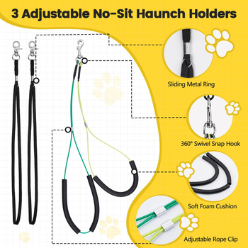 Koera trimmimislaud käetoe kõrgusega 35", laiusega 32" -47" reguleeritav, klambriga ja mitteistuva kabjaga