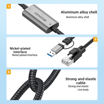 Topeltpeaga c/usb-RJ45 TYPEc mobiiltelefoni arvuti võrgupordiks rj45 Etherneti muundur gigabit