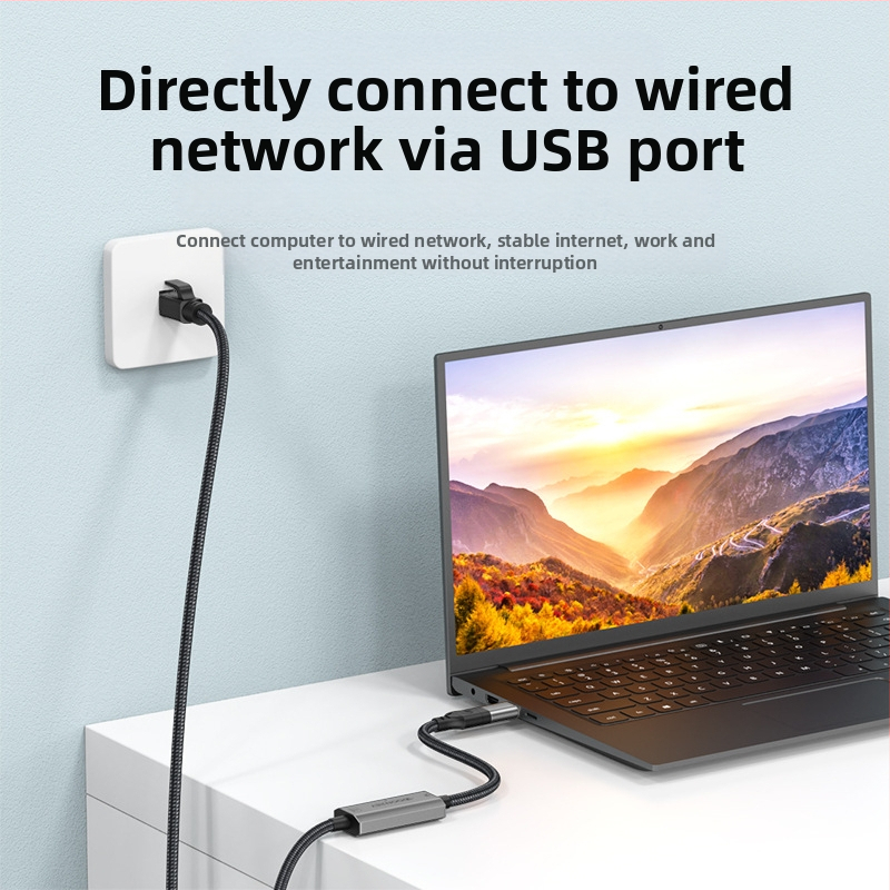 Двоен Type-C/USB към RJ45 TYPEc мобилен телефон компютър към мрежов порт RJ45 Ethernet конвертор Gigabit