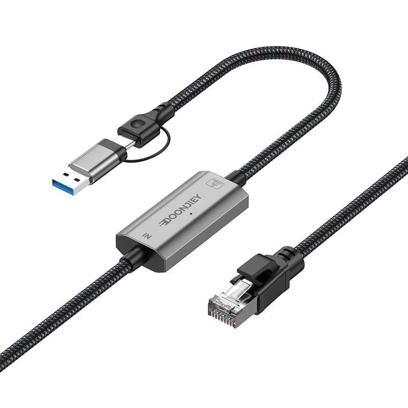 Topeltpeaga c/usb-RJ45 TYPEc mobiiltelefoni arvuti võrgupordiks rj45 Etherneti muundur gigabit