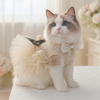 Kisállat-, kölyök- és macskaruhák közvetlen gyári értékesítése tavaszi és nyári Miss Coco esküvői ruha, egyrészes, dropshipping, hercegnő stílusú kutyaruha