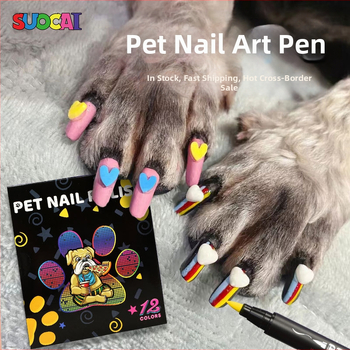 „Sucai“ naminių gyvūnėlių manikiūro rašiklis šunų nagų lakui, grafiti rašiklis, akrilinis žymeklis, minkštas galiukas, greitai džiūstantis, atsparus vandeniui, neblunkantis