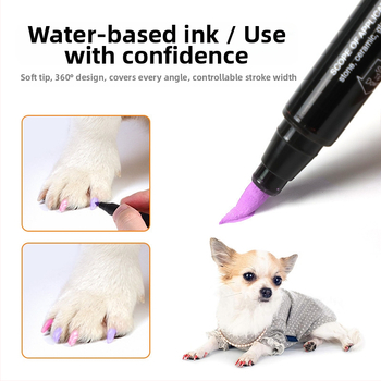„Sucai“ naminių gyvūnėlių manikiūro rašiklis šunų nagų lakui, grafiti rašiklis, akrilinis žymeklis, minkštas galiukas, greitai džiūstantis, atsparus vandeniui, neblunkantis
