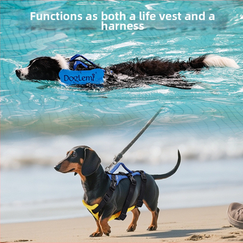 Σωσίβιο για σκύλους, ρυθμιζόμενο σωσίβιο και ζώνη πλάτης για βόλτα με σκύλους, σωσίβιο και ζώνη πλάτης διπλής χρήσης για κολύμβηση σκύλων που σώζει ζωές
