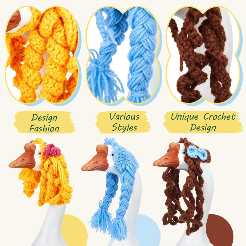 Väliskaubandus Amazoni piiriülene kuum müük käsitsi heegeldatud Ameerika hane parukasmüts armas dekoratiivne lemmikloomamüts