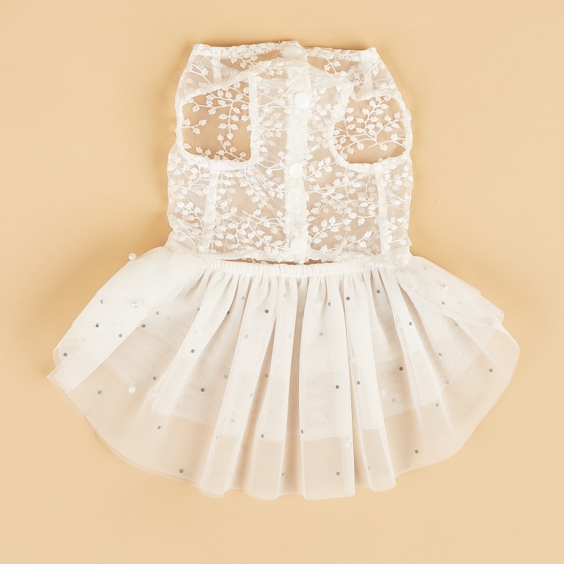 Kisállatruhák Aranyos Sherina kutyaruha Macska esküvői torta hálós ruha Kisállat ujjatlan ruha