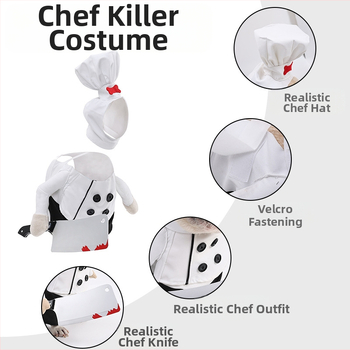 Γαλλικό μπουλντόγκ Bichon Αστεία μεταμόρφωση στολή προσομοίωσης κατοικίδιων ζώων στολή σεφ με μαχαίρι για γάτες και σκύλους Halloween δίποδο σετ ρούχων