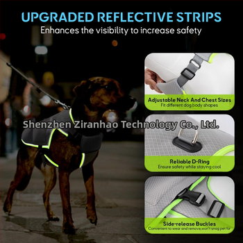 Γιλέκο ψύξης σκύλου με ιμάντα στήθους παγοκύστης για μεγάλα, μεσαία και μικρά σκυλιά, ρυθμιζόμενο μπλουζάκι ψύξης για κατοικίδια