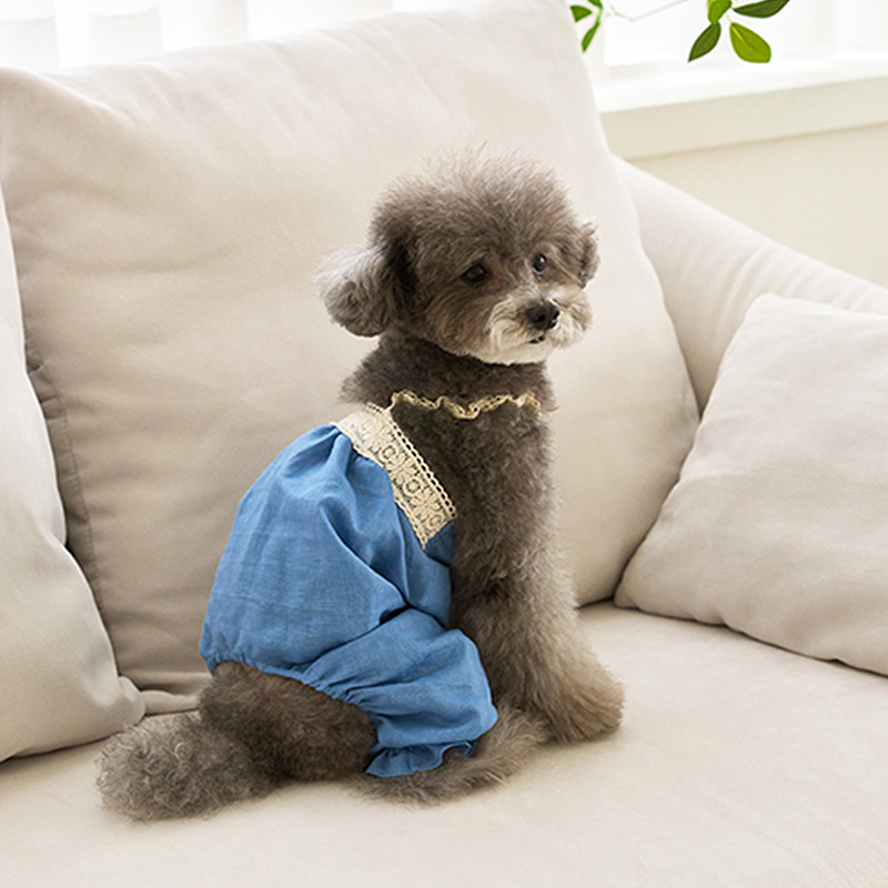 2025 nyári kutya-macska klasszikus farmer kétlábú overál mackós kisállat kutyaruha sapka