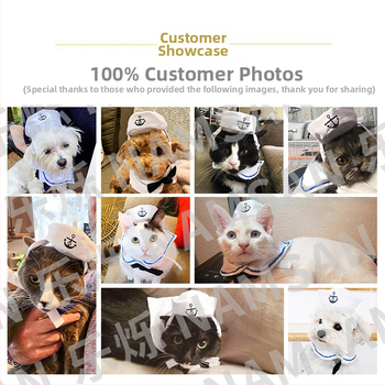 Нови дрехи за домашни любимци, дрехи за кучета и котки, шапка, моряшки костюм, тъмносини костюми, морски костюми, наметало