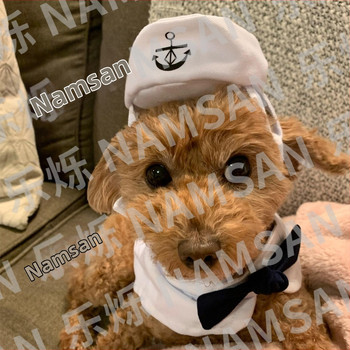 Нови дрехи за домашни любимци, дрехи за кучета и котки, шапка, моряшки костюм, тъмносини костюми, морски костюми, наметало
