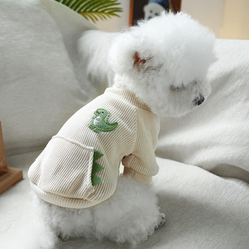 Популярни дрехи за домашни любимци, кученца и котки, директна разпродажба от фабриката, пролетна и лятна риза с кръгло деколте с динозавър, едно парче, дропшипинг, дизайн с динозавър