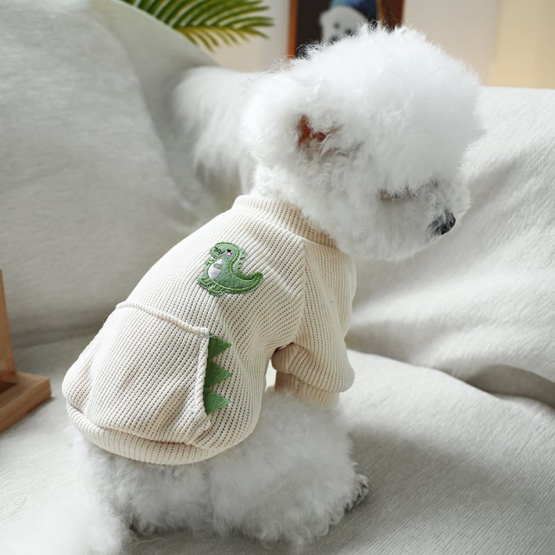 Популярни дрехи за домашни любимци, кученца и котки, директна разпродажба от фабриката, пролетна и лятна риза с кръгло деколте с динозавър, едно парче, дропшипинг, дизайн с динозавър