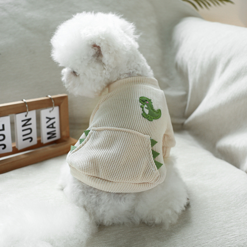 Популярни дрехи за домашни любимци, кученца и котки, директна разпродажба от фабриката, пролетна и лятна риза с кръгло деколте с динозавър, едно парче, дропшипинг, дизайн с динозавър