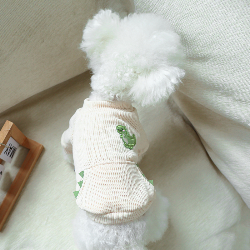 Популярни дрехи за домашни любимци, кученца и котки, директна разпродажба от фабриката, пролетна и лятна риза с кръгло деколте с динозавър, едно парче, дропшипинг, дизайн с динозавър