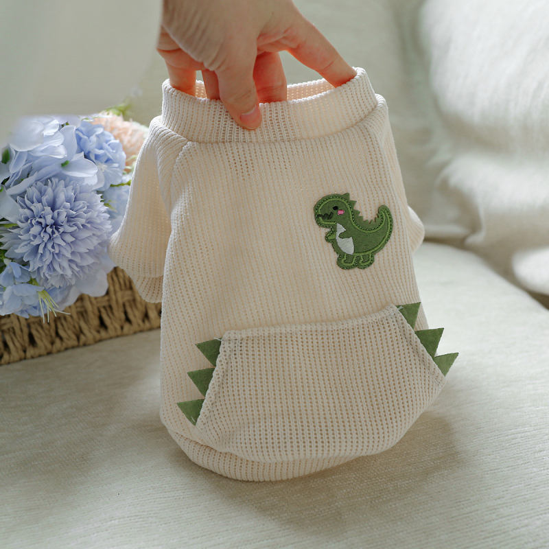 Популярни дрехи за домашни любимци, кученца и котки, директна разпродажба от фабриката, пролетна и лятна риза с кръгло деколте с динозавър, едно парче, дропшипинг, дизайн с динозавър