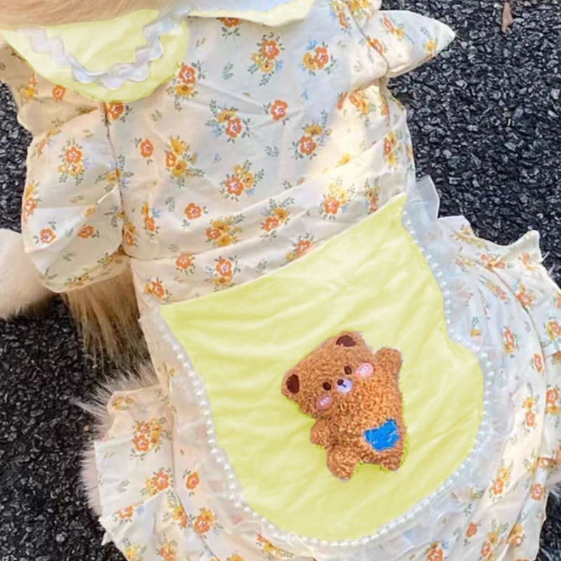 Kisállat Nagytestű Kutya Szuper Aranyos Arany Retriever Kutyaruhák Közepes Virágos Szamojéd Labrador