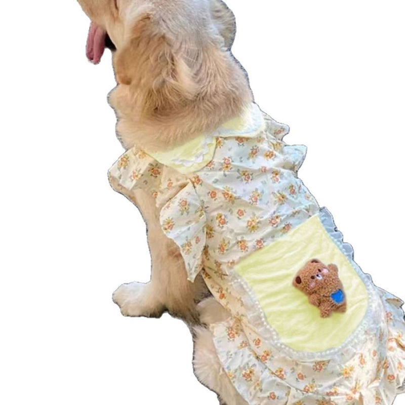 Kisállat Nagytestű Kutya Szuper Aranyos Arany Retriever Kutyaruhák Közepes Virágos Szamojéd Labrador