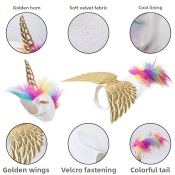 Хелоуин Котка Еднорог Декорация Сладка Еднорог Празнична Декорация Регулируеми велкро аксесоари за домашни любимци