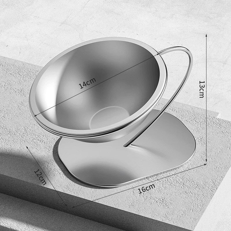 Rozsdamentes acél kisállat tál, magas háromlábú nyakvédelemmel, macska tál, kutya tál, kopogásgátló, nagy kapacitású macska etetőtál, kisállat kellékek