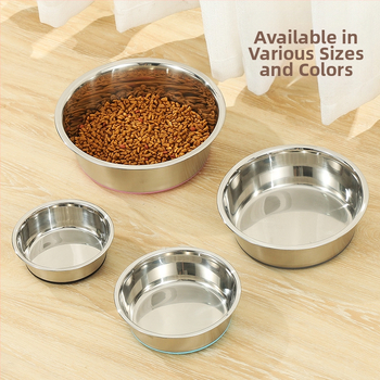 Μπολ για κατοικίδια από ανοξείδωτο ατσάλι με πάτο σιλικόνης που δεν χτυπάει, μπολ για σκύλους, μπολ για γάτες, νιπτήρας φαγητού για σκύλους, είδη κατοικίδιων ζώων