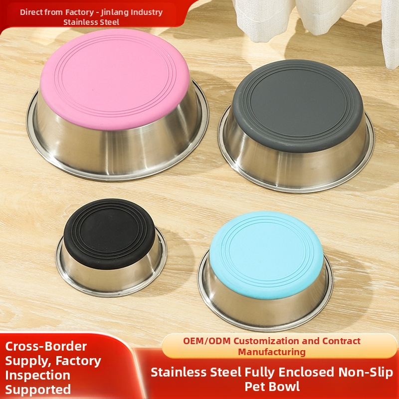 Roostevabast terasest lemmikloomakauss, silikoonist põhi, löögikindel koerakauss, kassikauss, kassi lemmiklooma söögikauss, lemmikloomatarbed